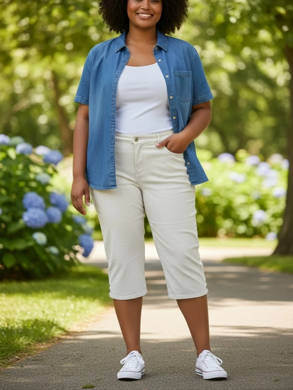 Gloria Vanderbilt Cream Pinstripe Denim Jeans - Picture 1 of 6
